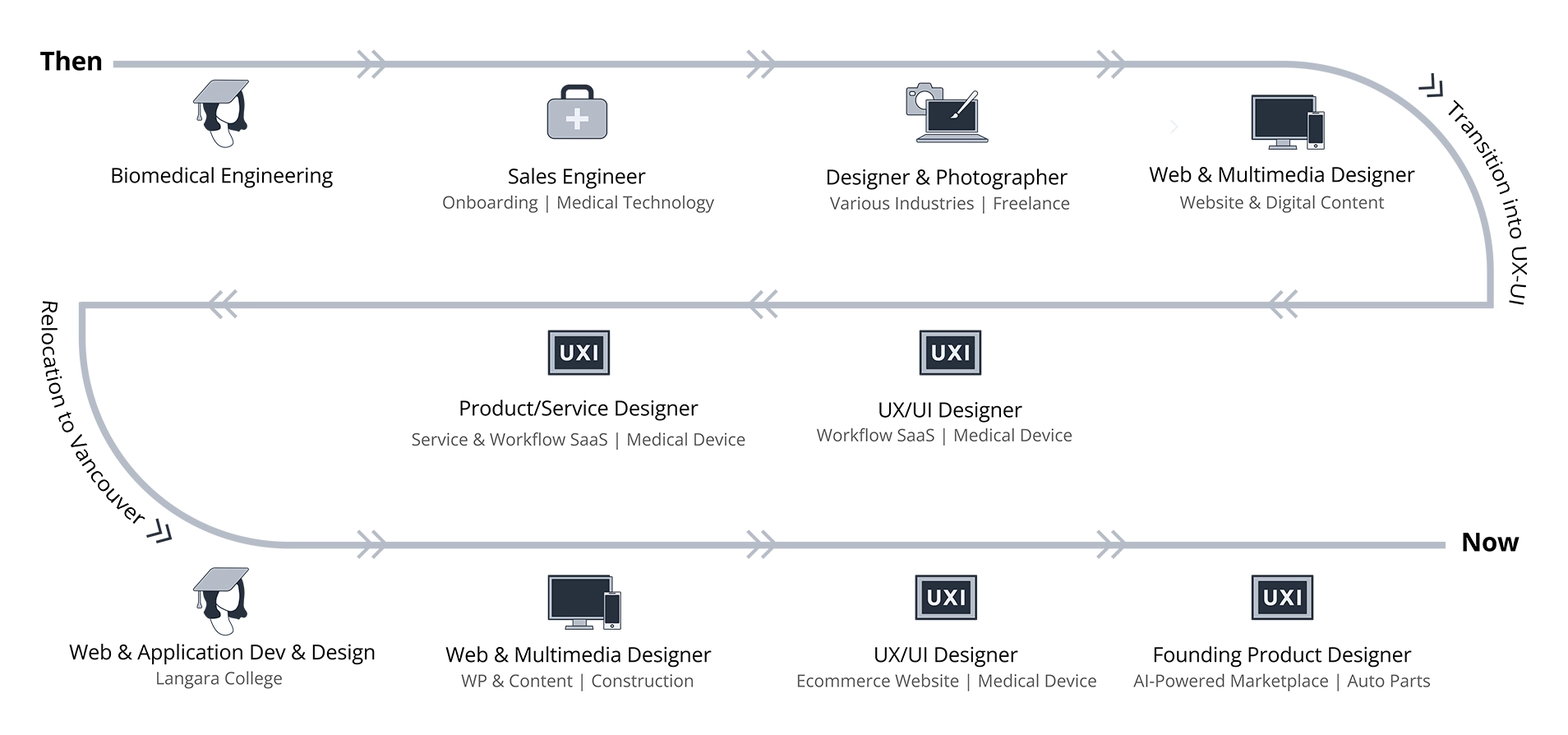 My professional journey infography